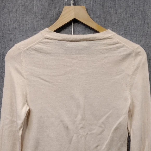 Banana Republic 100% Merino Wool Sweater Women's S Cream Casual Minimalist - Picture 7 of 9